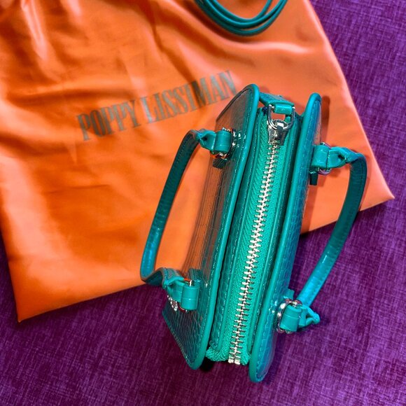 Poppy Lissiman Crikey BB Mini Bag — Grass Green Faux Croc - Picture 4 of 5